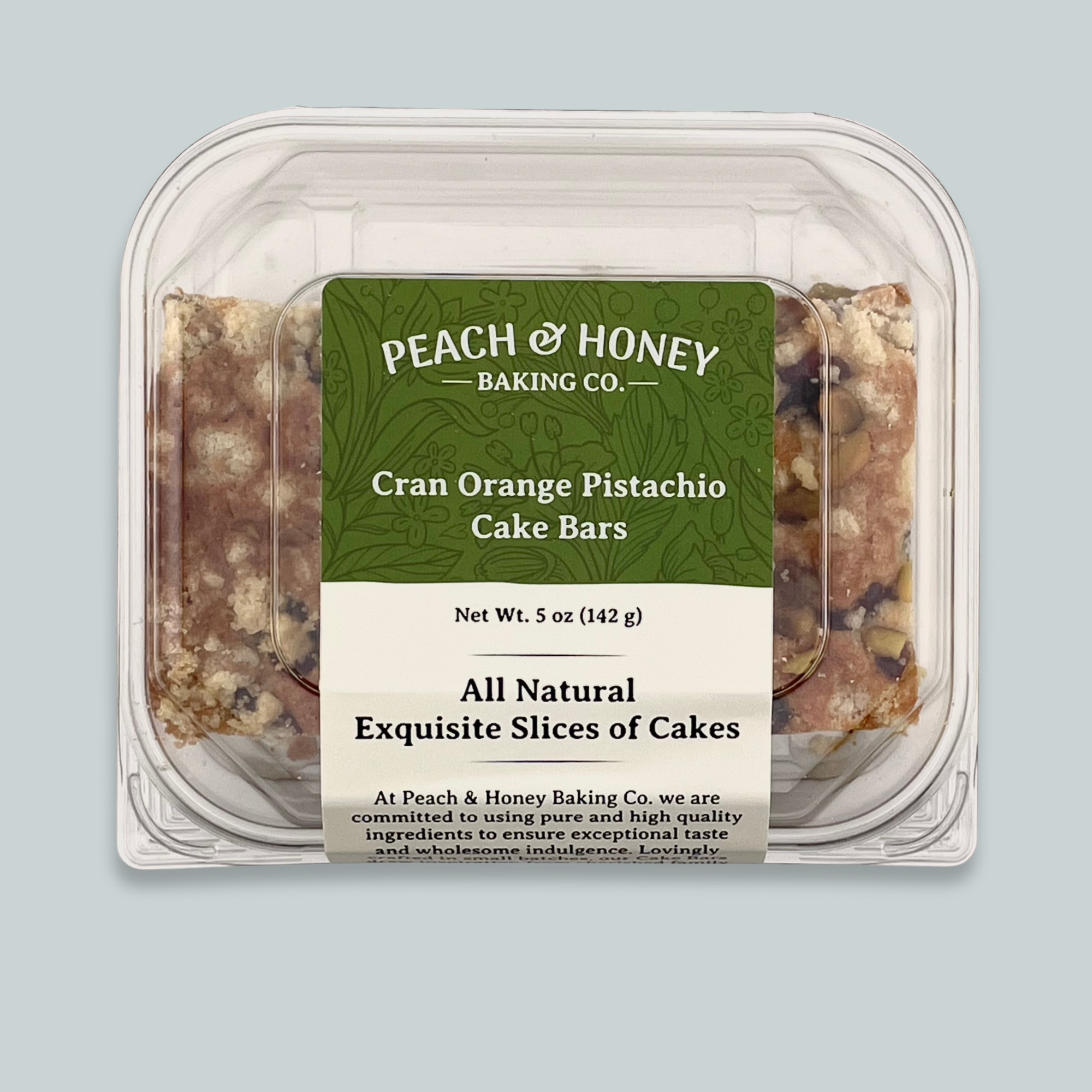 Cran Orange Pistachio Cake Bars (4 bars)
