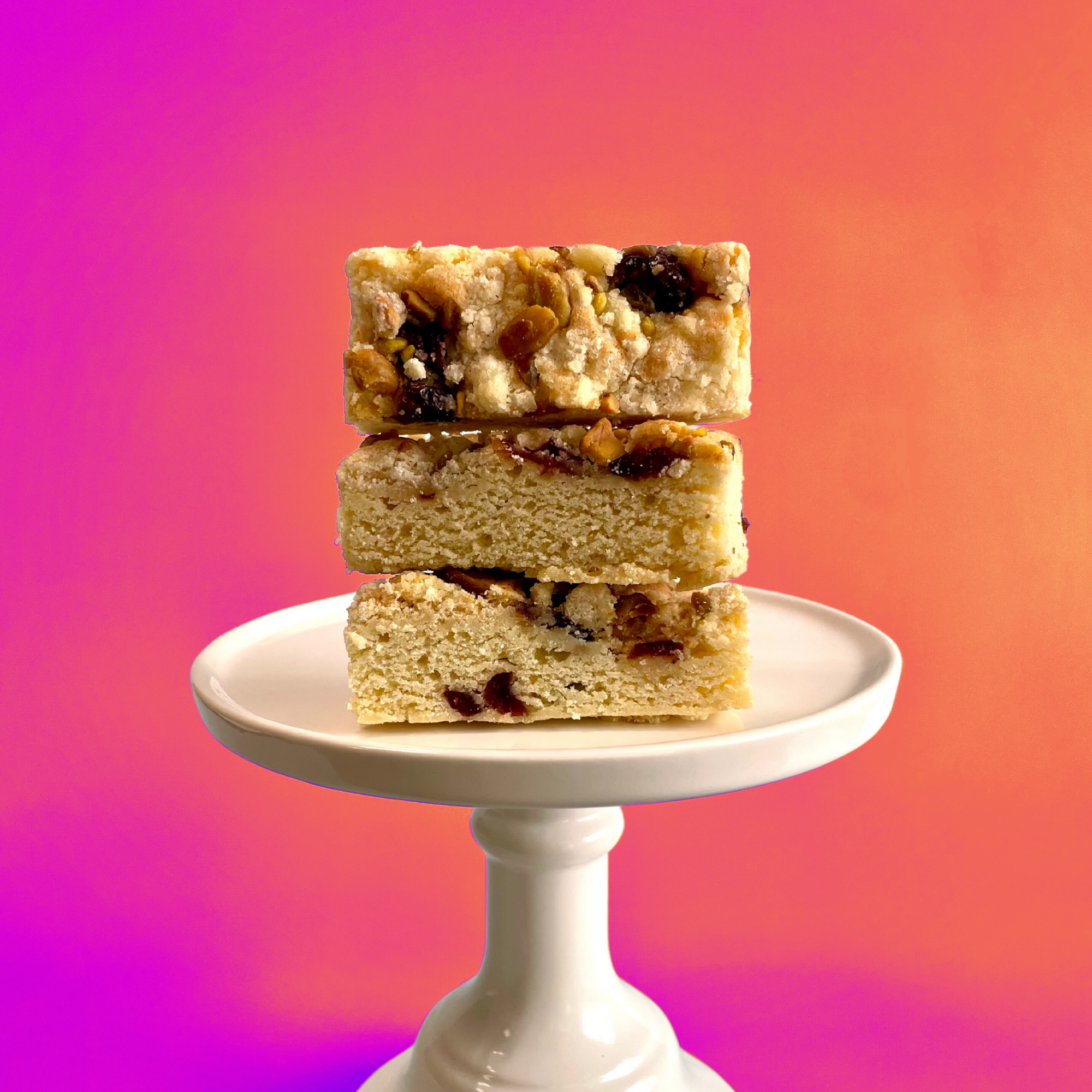 Cran Orange Pistachio Cake Bars (4 bars)
