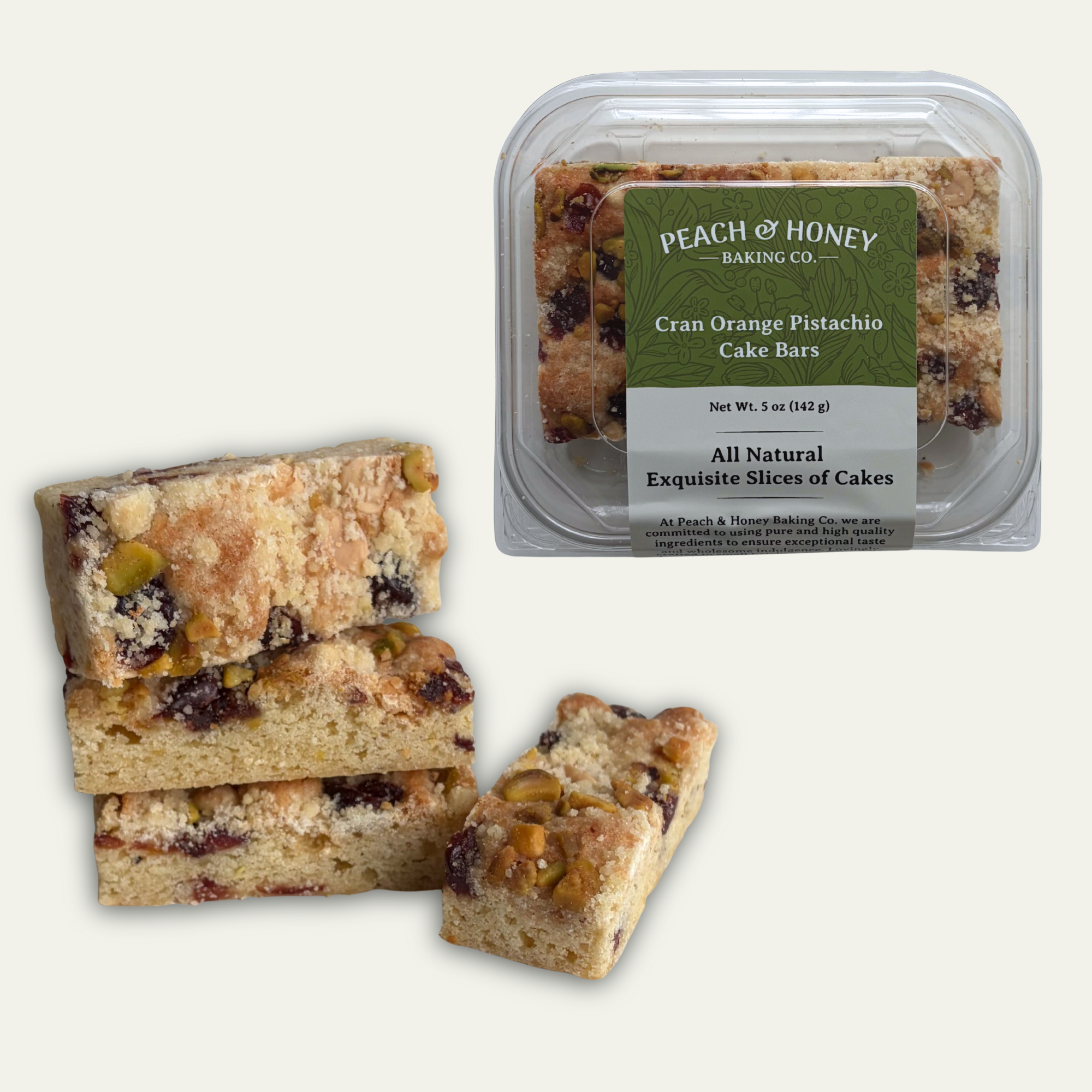 Cran Orange Pistachio Cake Bars