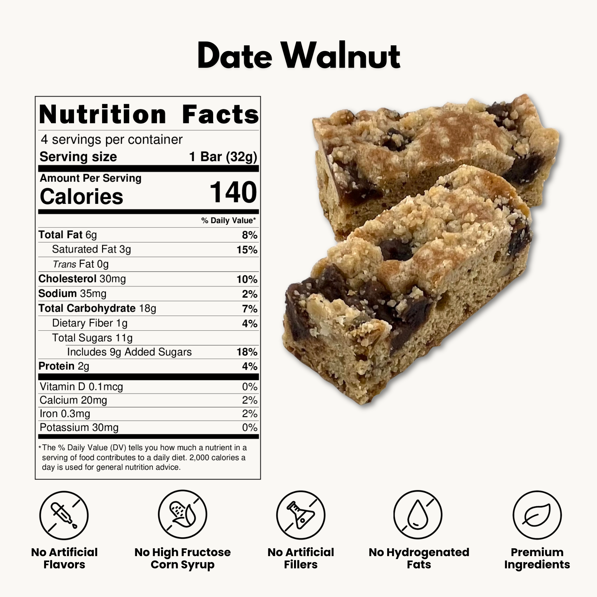 Date Walnut Cake Bars
