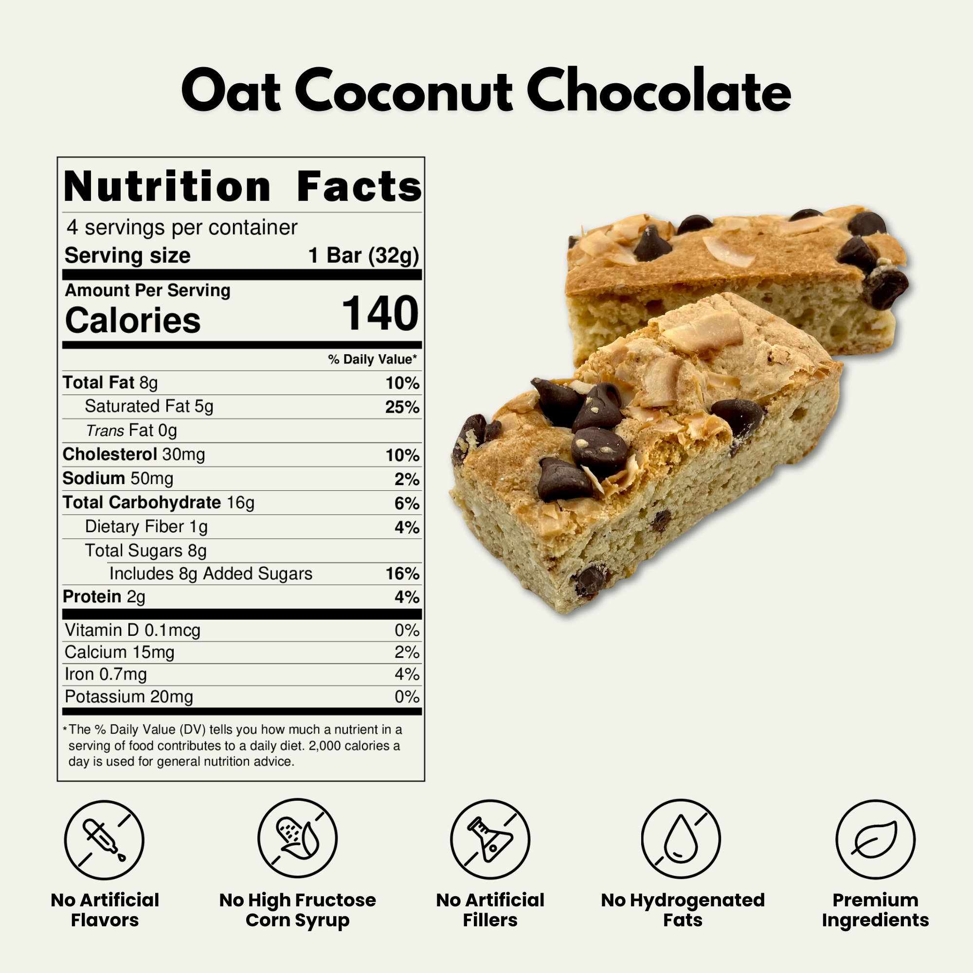 Oat Coconut Chocolate Cake Bars